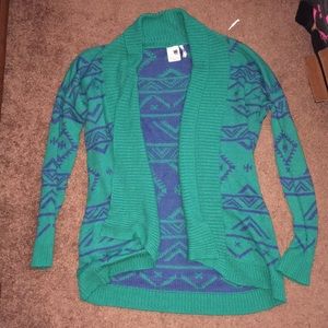 Teal and blue cardigan